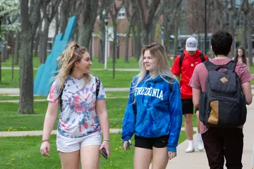 Students walking on campus