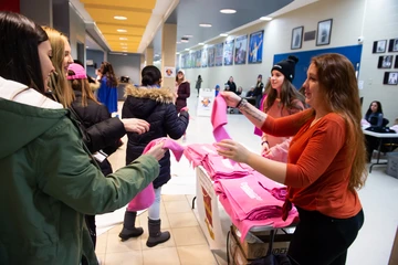Pink the Rink event during a hockey game 