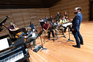 Nick Weiser with the Jazz Ensemble