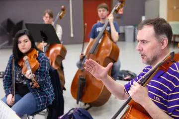 music education students play instruments