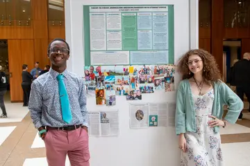 Liberal arts students presenting a conference in the Williams center