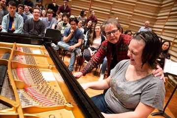 Fredonia students enjoy a masterclass in piano with an emeritus professor  