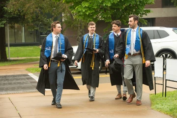 Graduates getting ready for commencement