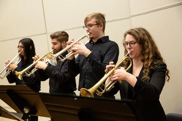 Fredonia students in the New Jazz Ensemble performing 