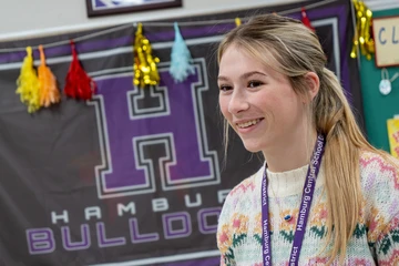 Fredonia student in a classroom during field experience