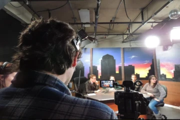 students work on a production in the WNYF studios