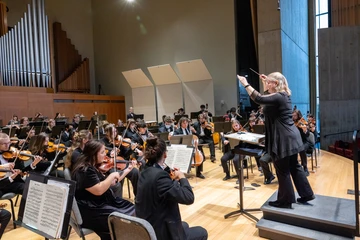 School of Music college symphony orchestra rehearsing masters in music performance, music masters, music masters degree, masters in music performance, best music schools in new york  