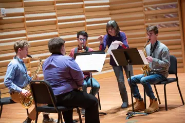 Fredonia students in the School of Music Graduate Music Composition program, masters in music composition