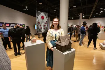 Fredonia students like the woman in the gallery here can earn a Museum Studies Minor