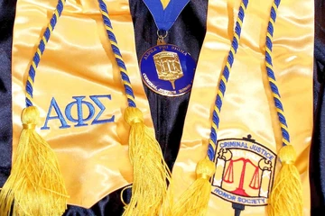 Regalia for Alpha Phi Sigma that one might wear at graduation