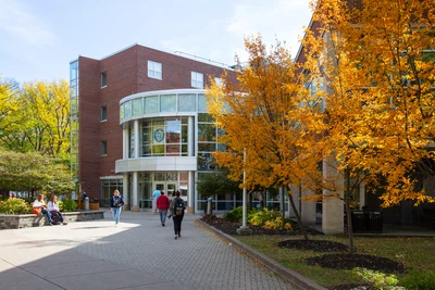 Typical fall scene looking at the student union.