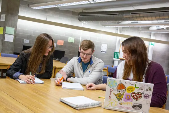 Students can work with tutors in the learning center 