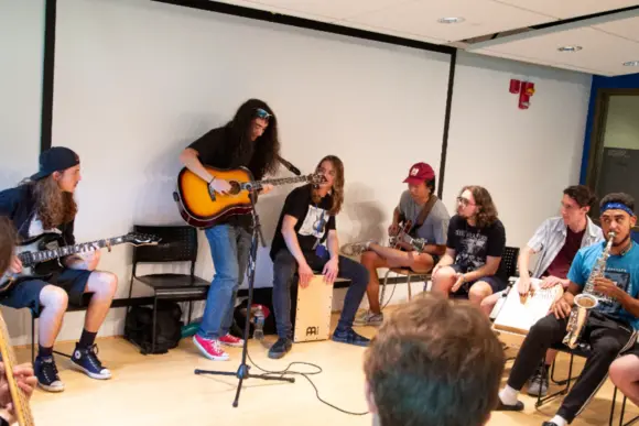 Students gather for music