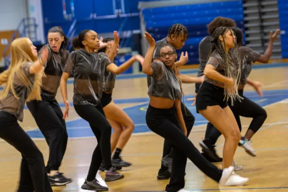 students dancing