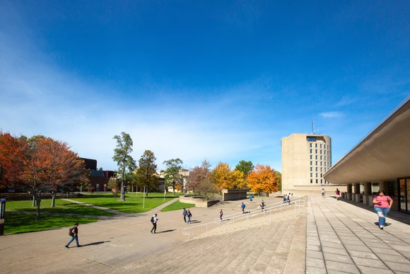 Riot stairs outside Reed Library