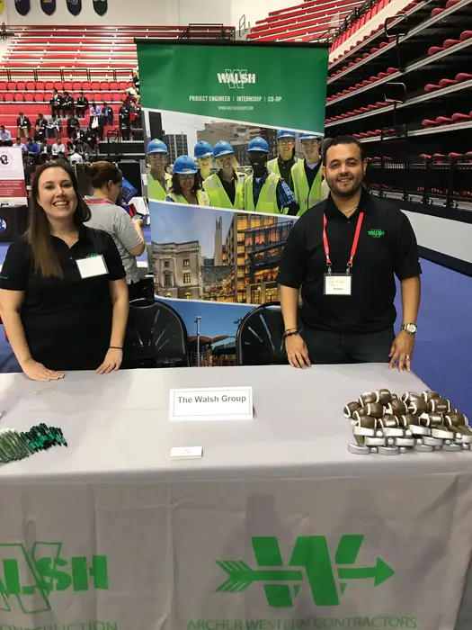 Alum Allie Minerva at a career fair for her company.