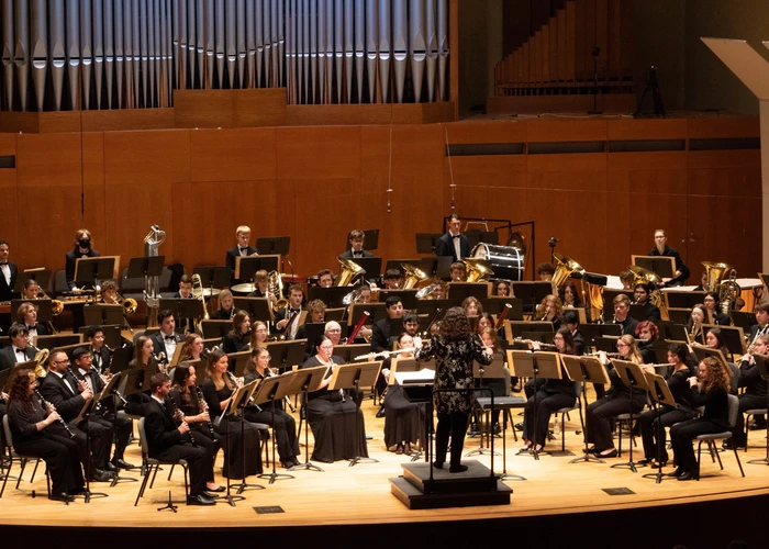 view of students playing a concert on campus. Fredonia is one of the most affordable and successful music schools in the country. 