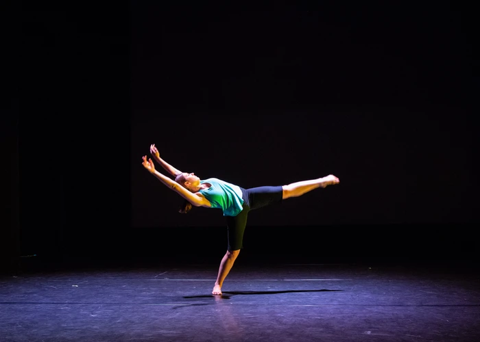 Fredonia dance student on stage