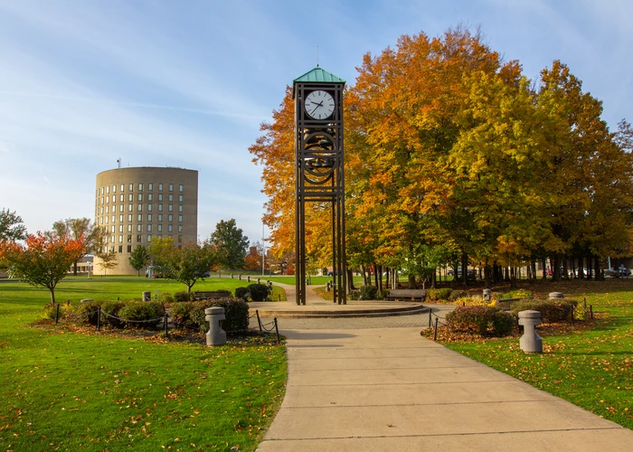 Fredonia clock tower in the fall