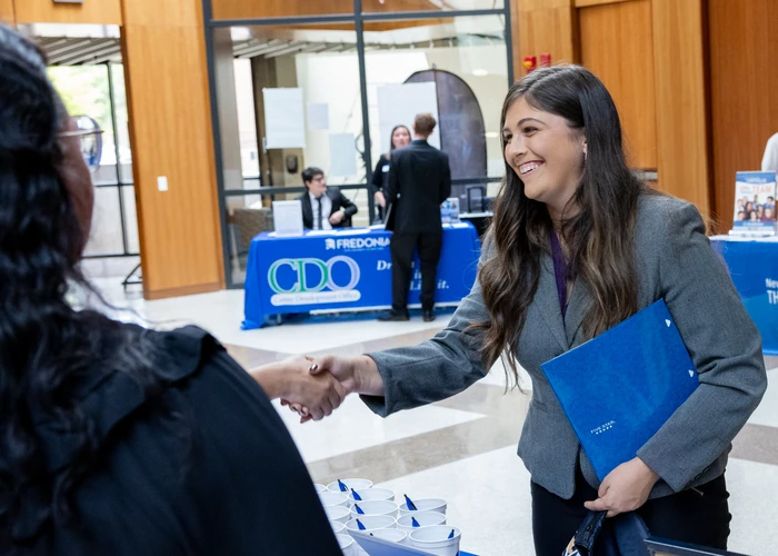 Student at a Meet the Accountant Event on campus. 
