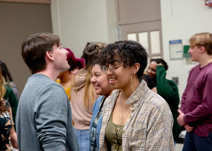 Music therapy students in the classroom, sharing music and learning together