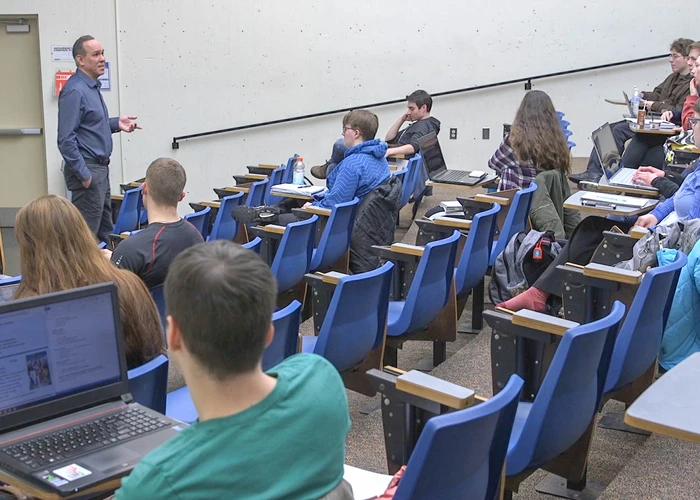 Students learning in a classroom 