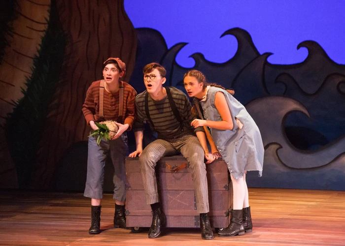 Students in a production of Peter and the Star catcher 