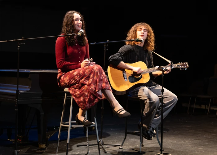 Students performing original music on campus