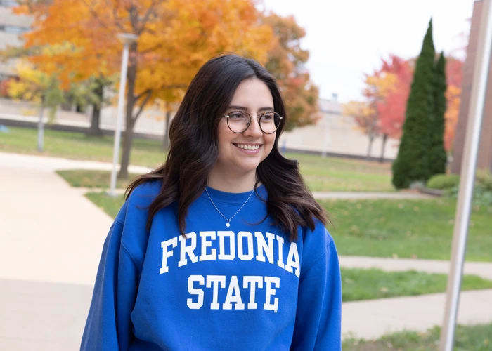 Fredonia student on campus