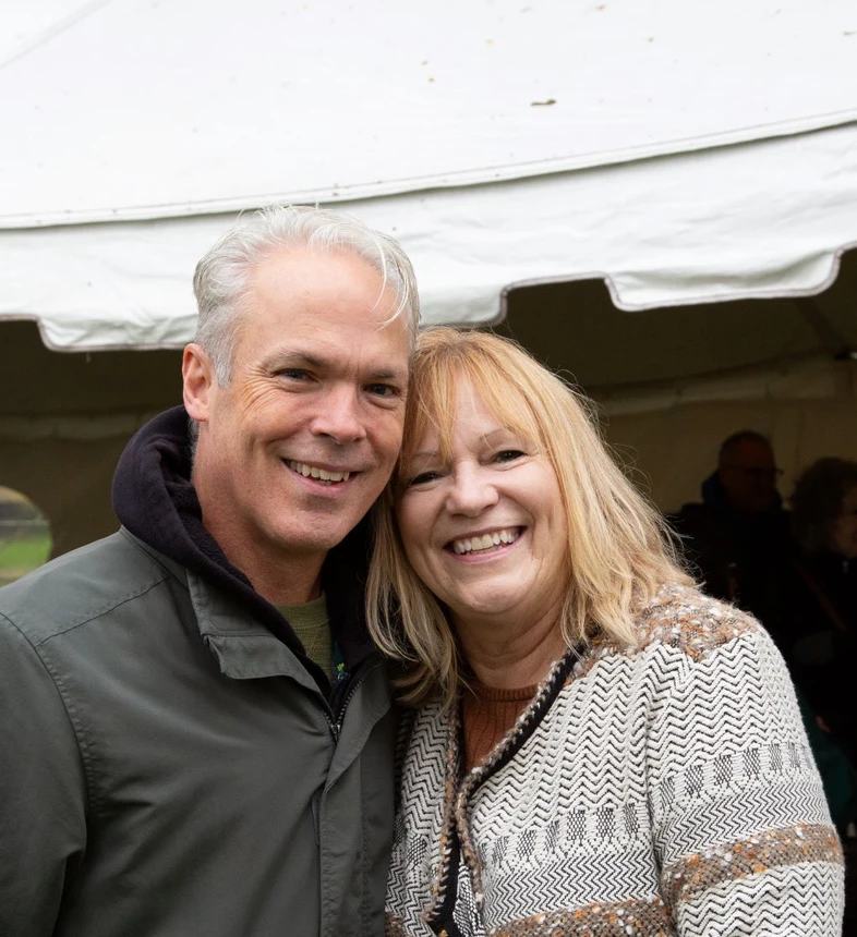 Couple smiling