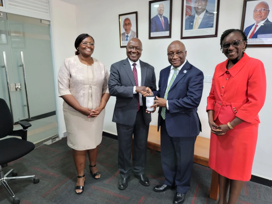 President Kolison meeting with the Vice Chancellor and staff at the Open University of Kenya.