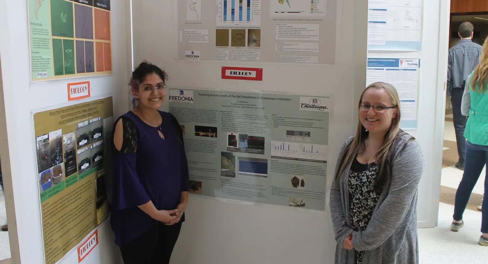 Students at past expo poster session.