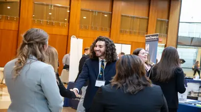 School of Business students at a Mee the Professionals event, Schools of business, SUNY colleges for business, SUNY schools for business