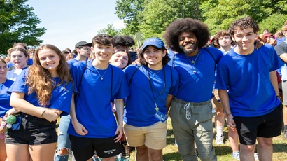 Students from the Class of 2026 pause for a photo at the beginning of the year. With our small town feel, students find they are often immediately part of a supportive community when they come to Fredonia.