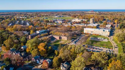 SUNY Fredonia campus from the air