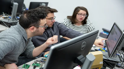 Students working in CS Lab