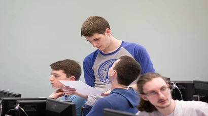 Students working in CS Lab