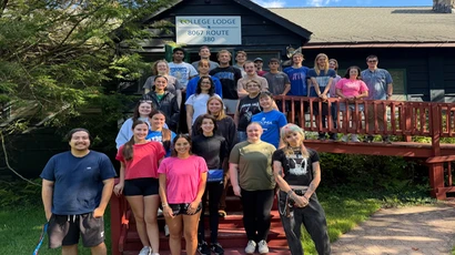 Picture of staff at college lodge for training