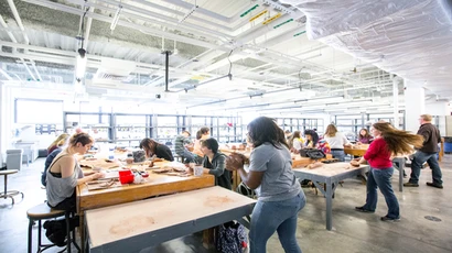 Visual Arts and New Media studio in the Rockefeller Arts Center Addition.