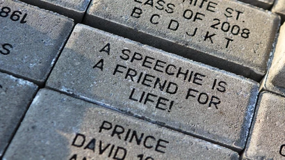 engraved brick