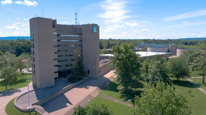 Aerial photo of Maytum Hall