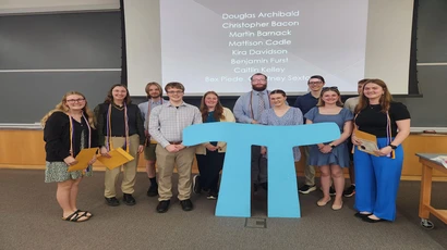 students with pi sign