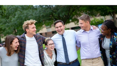 residence assistants pose for a group photo