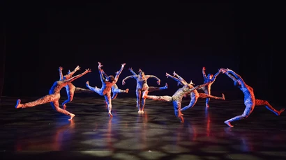 Dance students perform on stage in Rockefeller Arts Center. Dance major, major in dance, dance program.