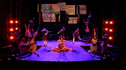 Musical performance on stage. Musical theatre program, degree in musical theatre, musical theatre degree