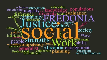 a word cloud associated with social work; social work degree, degree in social work, major in social work