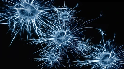 Lighted Blue Neurons