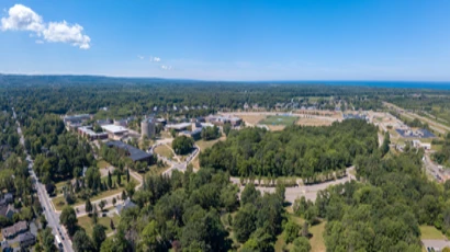 aerial photo of campus