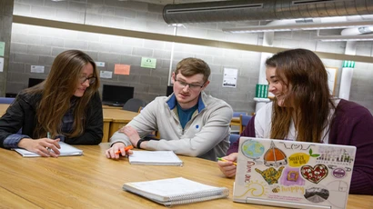 Tutors working in the learning center.