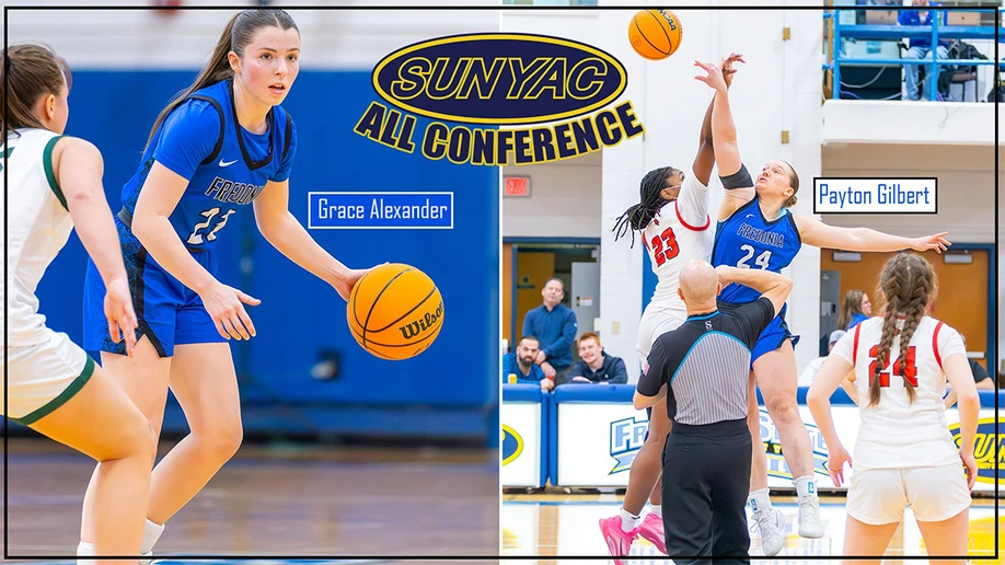 Grace Alexander and Payton Gilbert playing basketball
